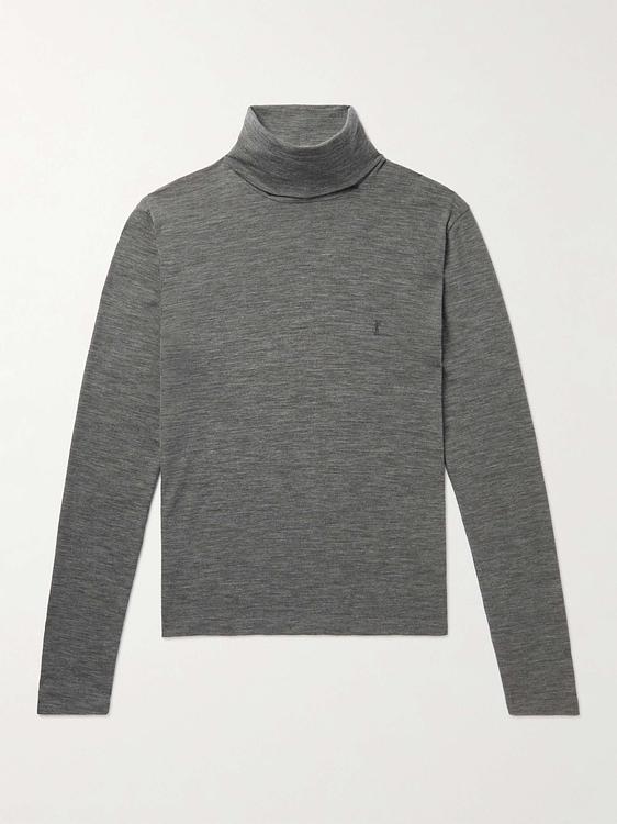 Grey turtleneck from Saint Laurent