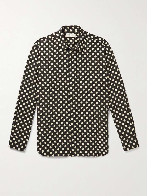 Dotted dark grey casual shirt from Saint Laurent