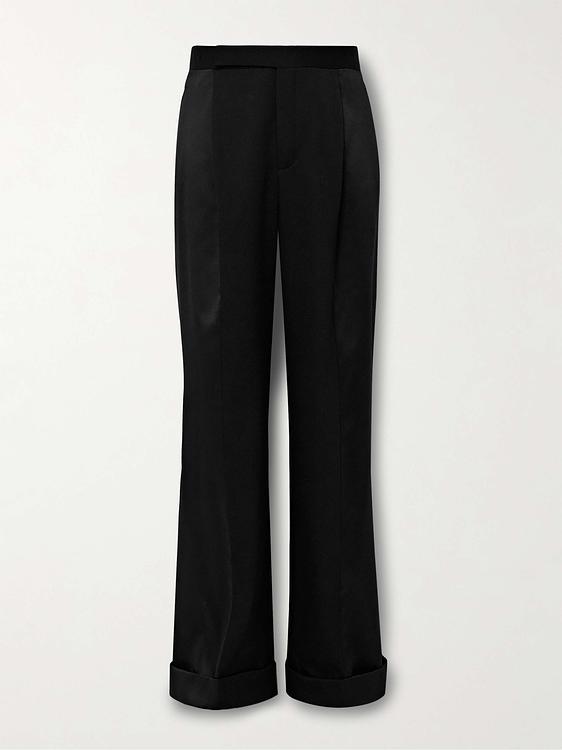 Black wide-leg casual trousers from Saint Laurent