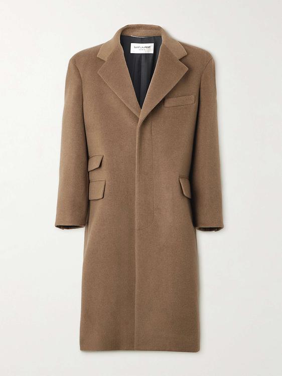 Taupe coat from Saint Laurent