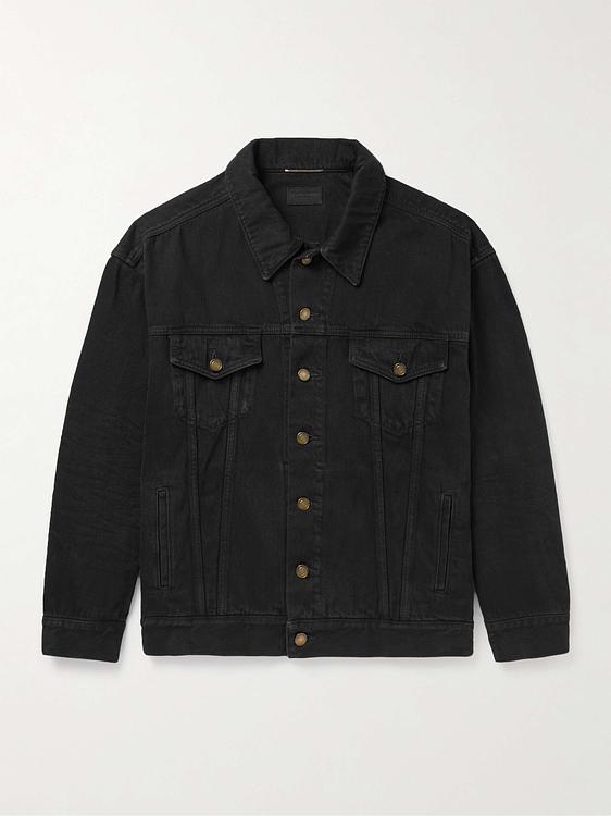Black denim jacket from Saint Laurent
