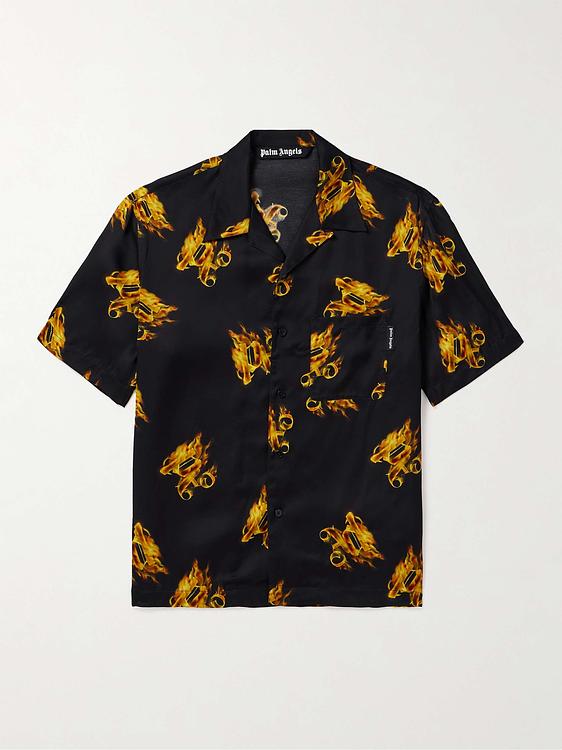 Black short sleeve shirt from Palm Angels