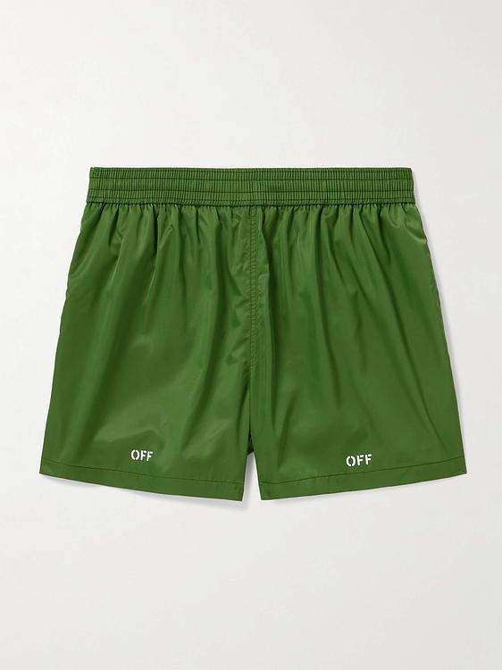 Green swim shorts from Off White