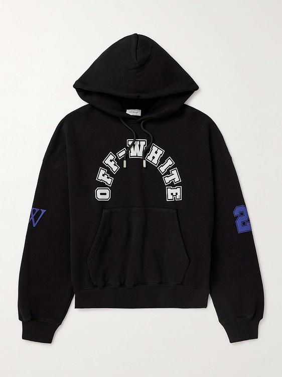 Print black hooded sweatshirt from Off White