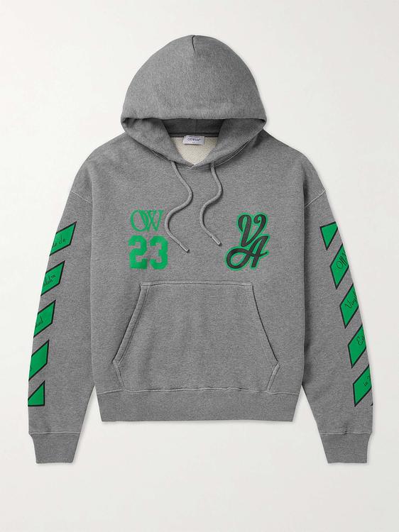 Print grey hooded sweatshirt from Off White