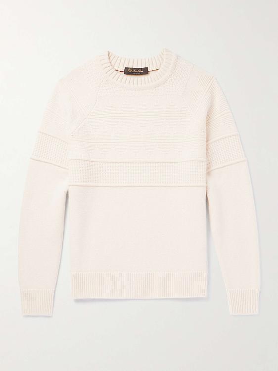 White cashmere sweater from Loro Piana