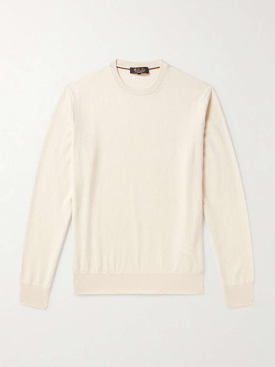 White cashmere sweater from Loro Piana