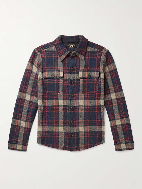 Checkered black overshirt from RRL