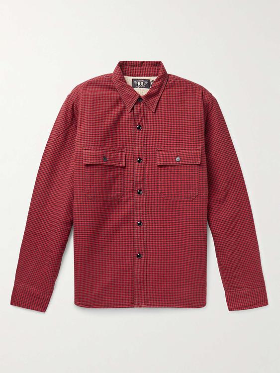 Checkered dark red casual shirt from RRL