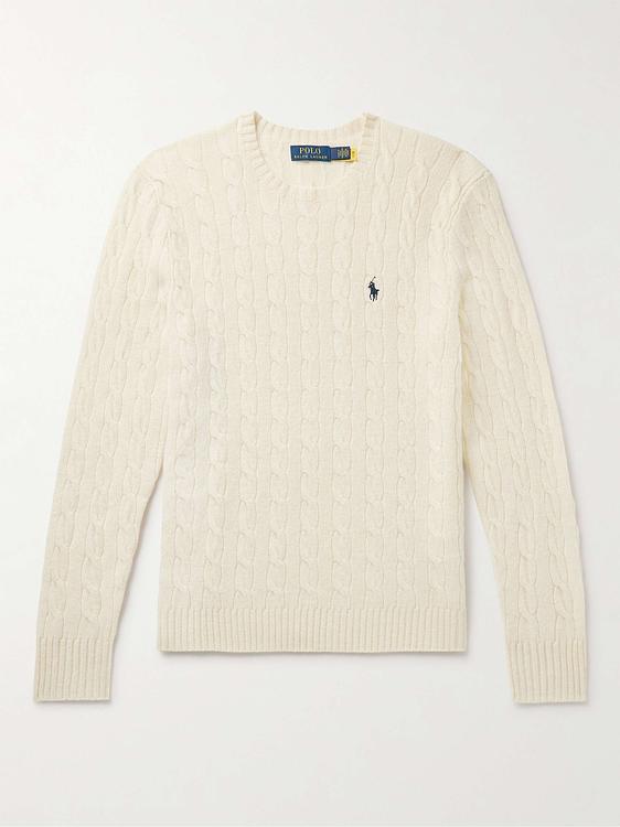 White cashmere sweater from Polo Ralph Lauren