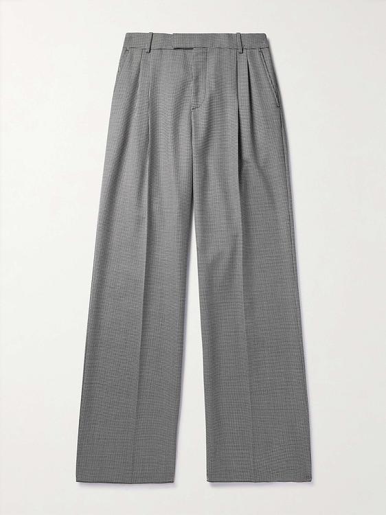 Checkered grey wide-leg casual trousers from Alexander Mcqueen