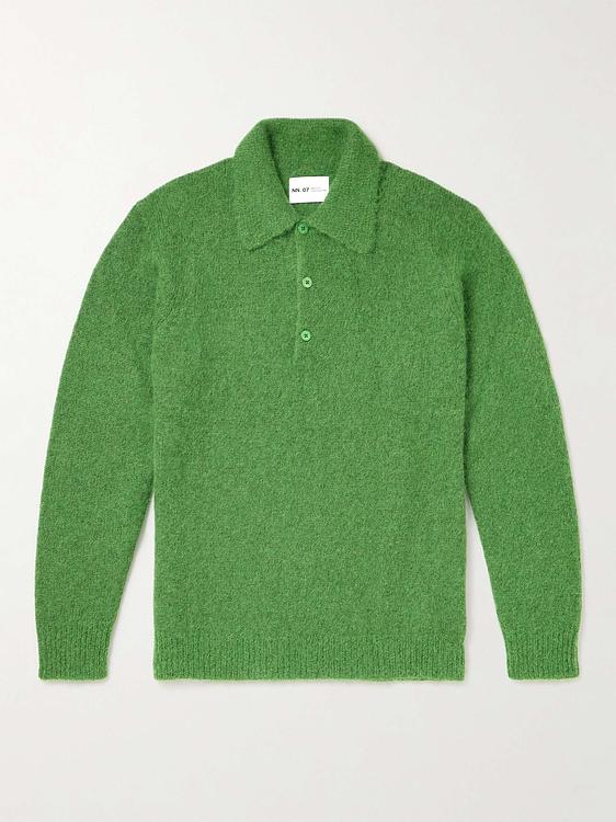 Green long sleeve polo shirt from NN07