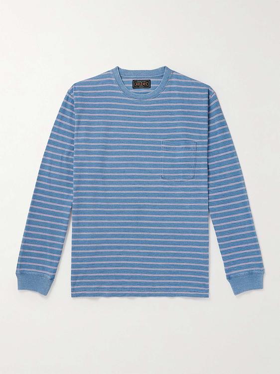 Striped blue long sleeve t-shirt from Beams Plus