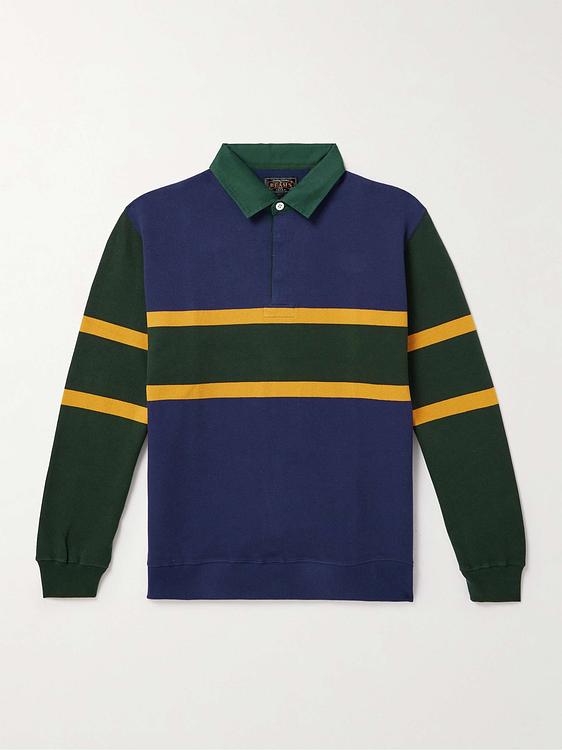 Striped multicolor long sleeve polo shirt from Beams Plus