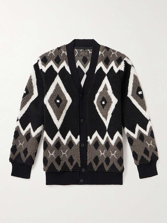 Black cardigan from Beams Plus