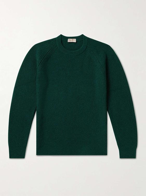 Dark green cashmere sweater from John Smedley