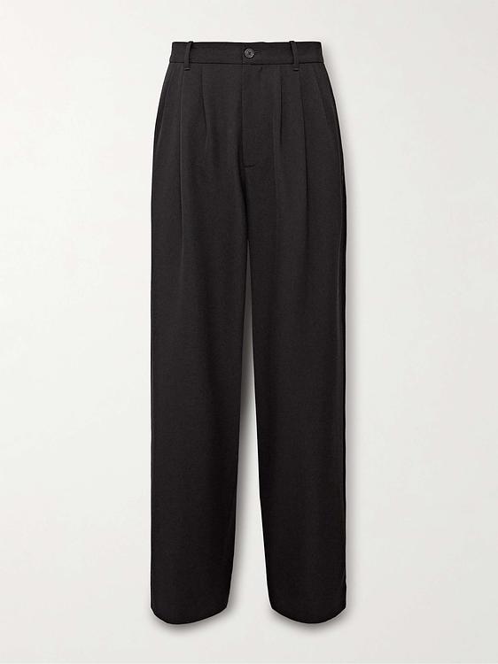 Black wide-leg formal trousers from The Row