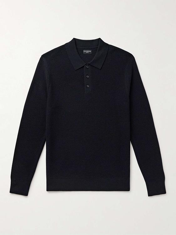 Black long sleeve polo shirt from Club Monaco