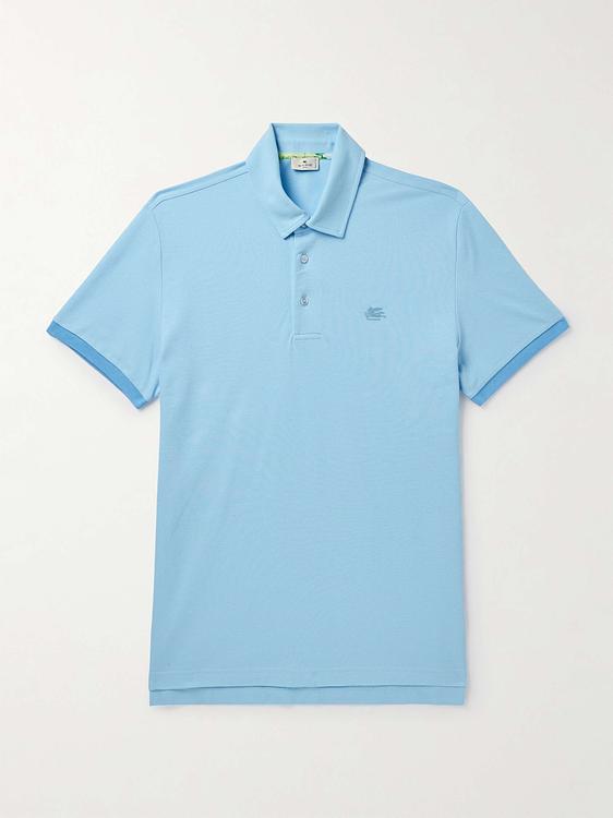 Light blue short sleeve polo shirt from Etro