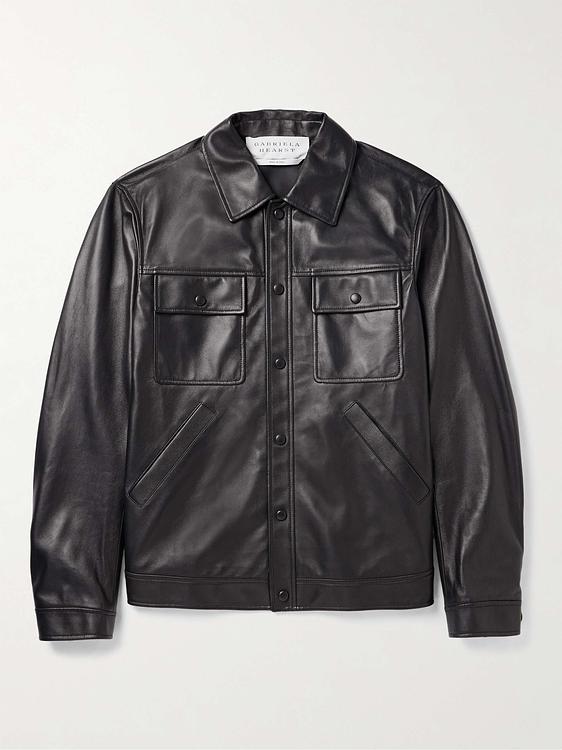 Black leather jacket from Gabriela Hearst
