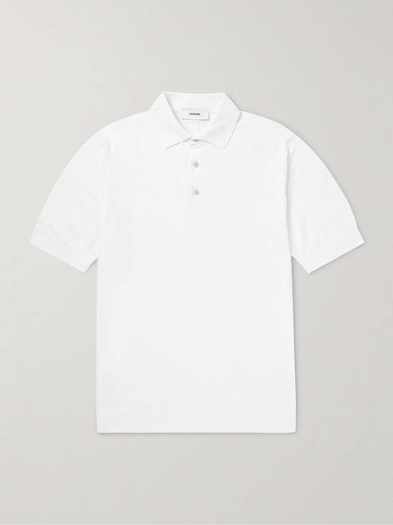 White short sleeve polo shirt from Lardini
