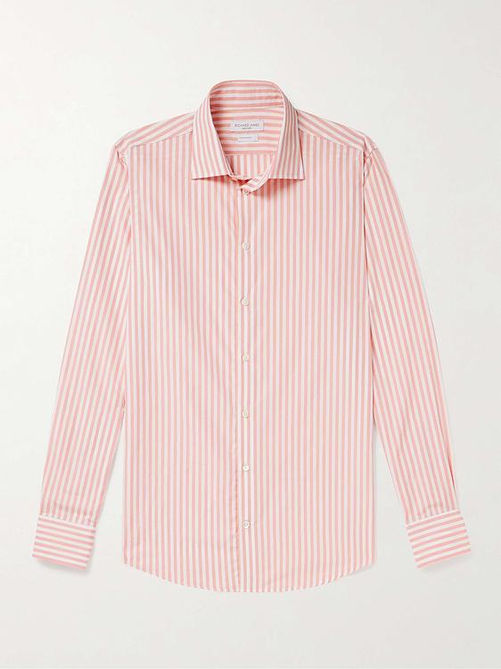 Striped light pink casual shirt from Richard James