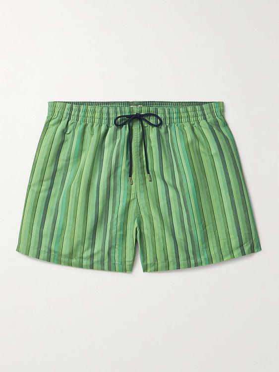 Striped green swim shorts from Paul Smith