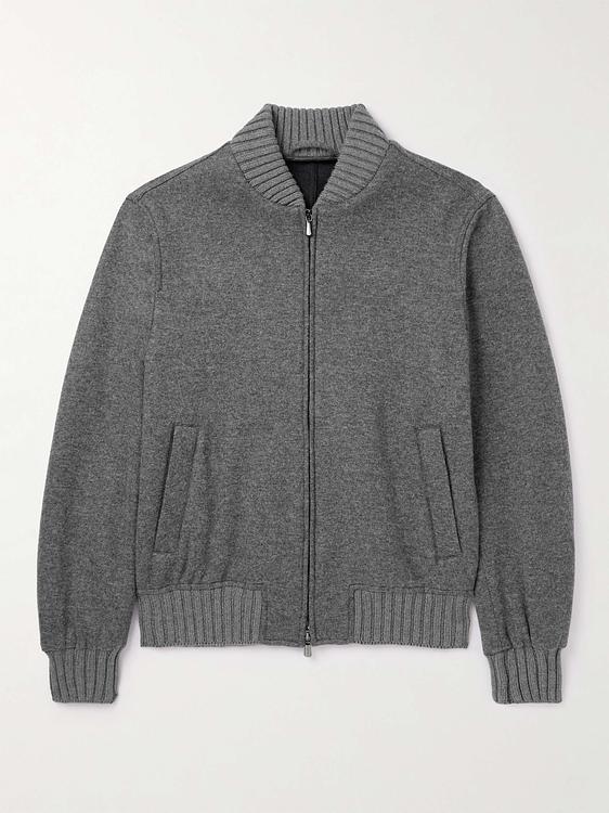 Grey bomber jacket from Thom Sweeney
