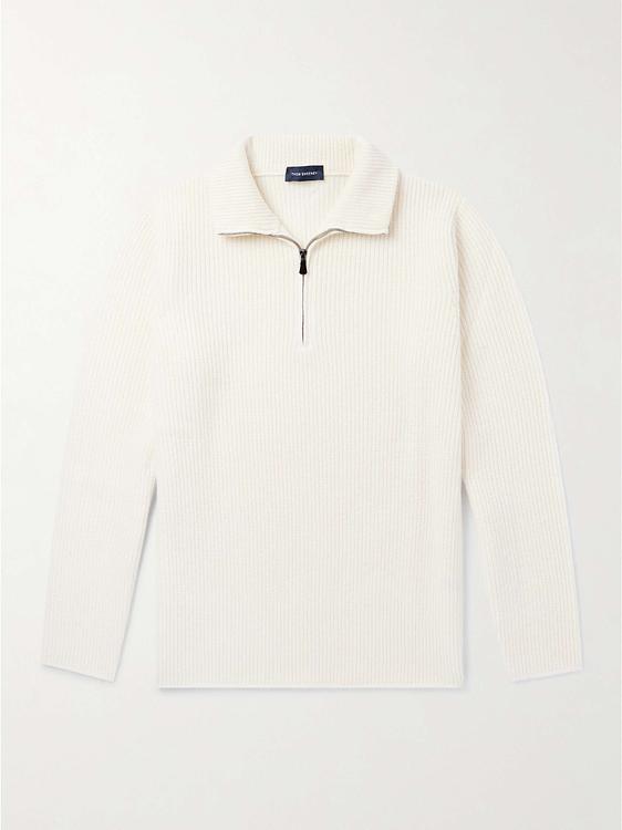 White half-zip from Thom Sweeney