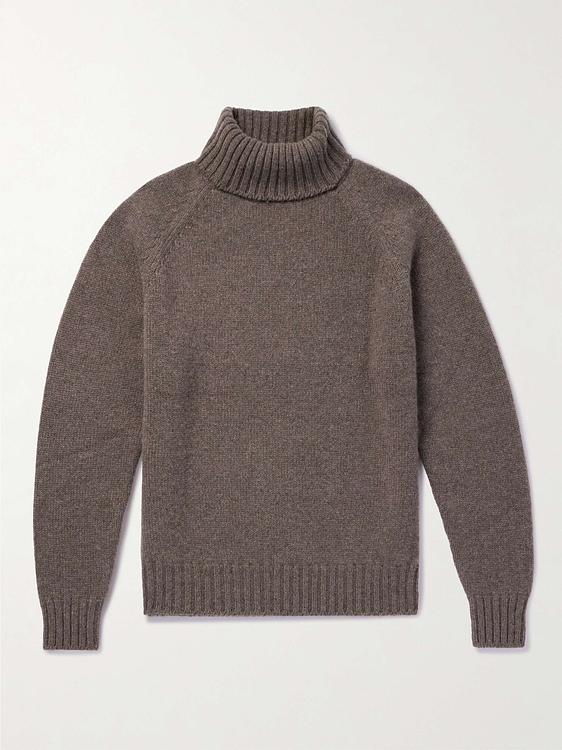 Taupe turtleneck from Umit Benan B+