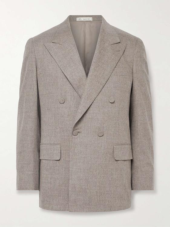 Grey double-breasted suit jacket from Umit Benan B+