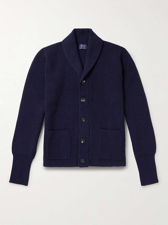 Dark blue cardigan from William Lockie