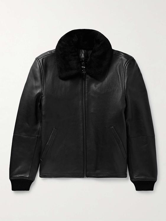 Black leather jacket from Yves Salomon