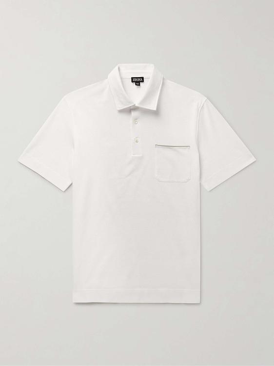 White short sleeve polo shirt from Zegna