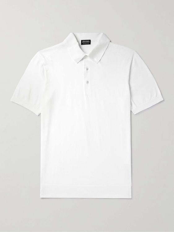 White short sleeve polo shirt from Zegna