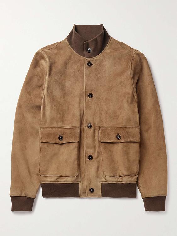 Brown bomber jacket from Sid Mashburn