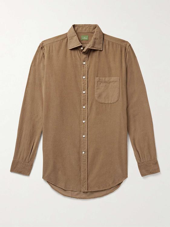 Taupe casual shirt from Sid Mashburn