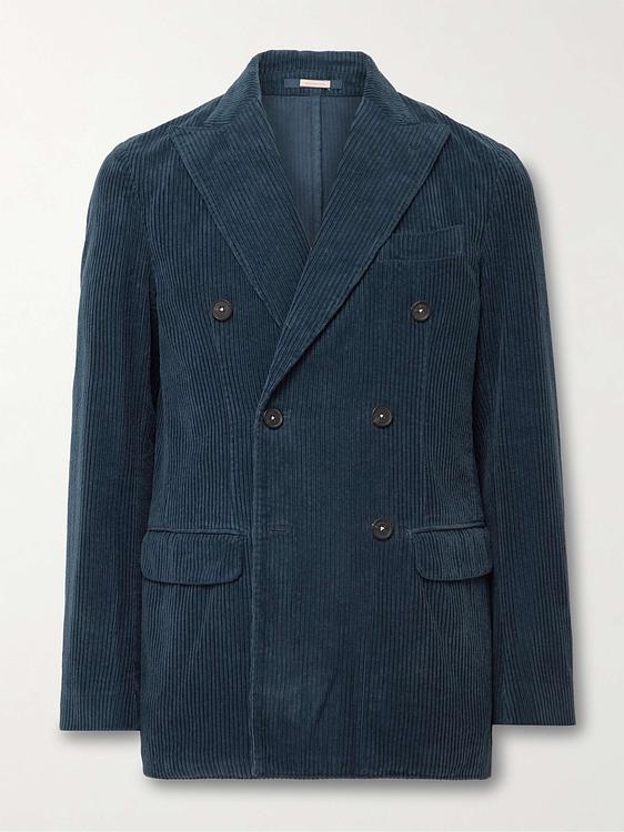 Teal double-breasted blazer from Massimo Alba