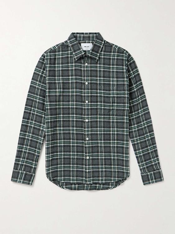 Checkered dark grey casual shirt from NN07
