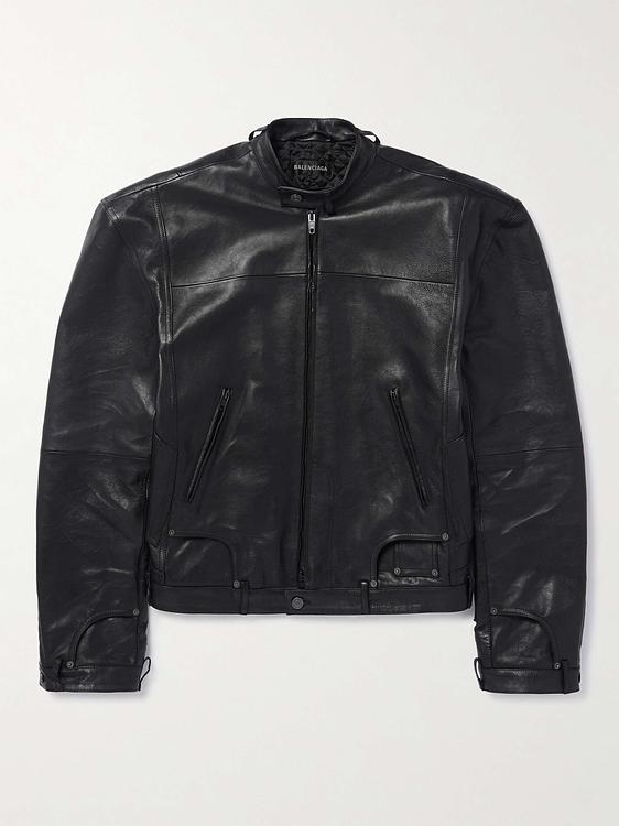 Black leather jacket from Balenciaga