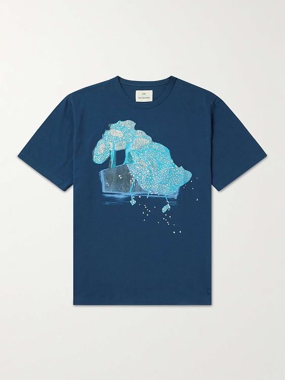 Print dark blue t-shirt from Folk