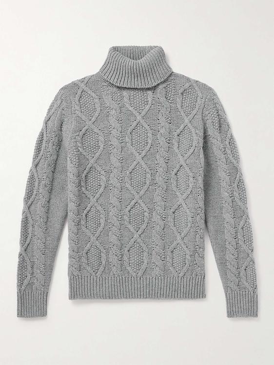 Grey turtleneck from Anderson & Sheppard