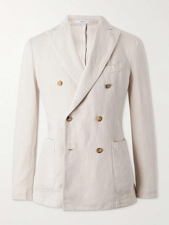 White double-breasted blazer from Boglioli