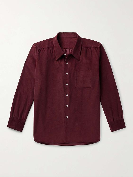 Dark red casual shirt from Anderson & Sheppard