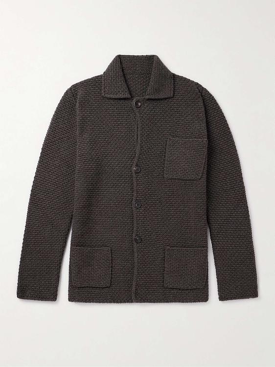 Black cardigan from Anderson & Sheppard