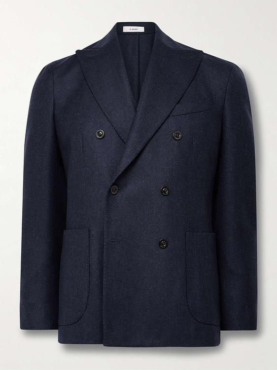 Black double-breasted blazer from Boglioli