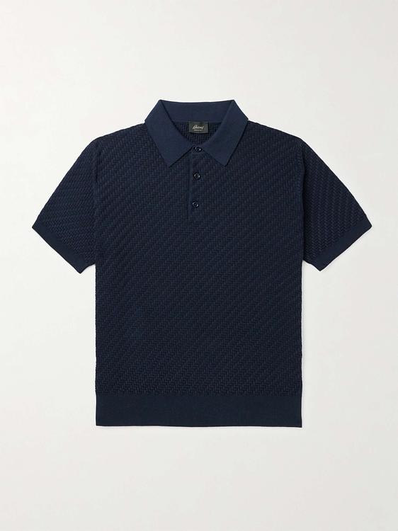 Black short sleeve polo shirt from Brioni