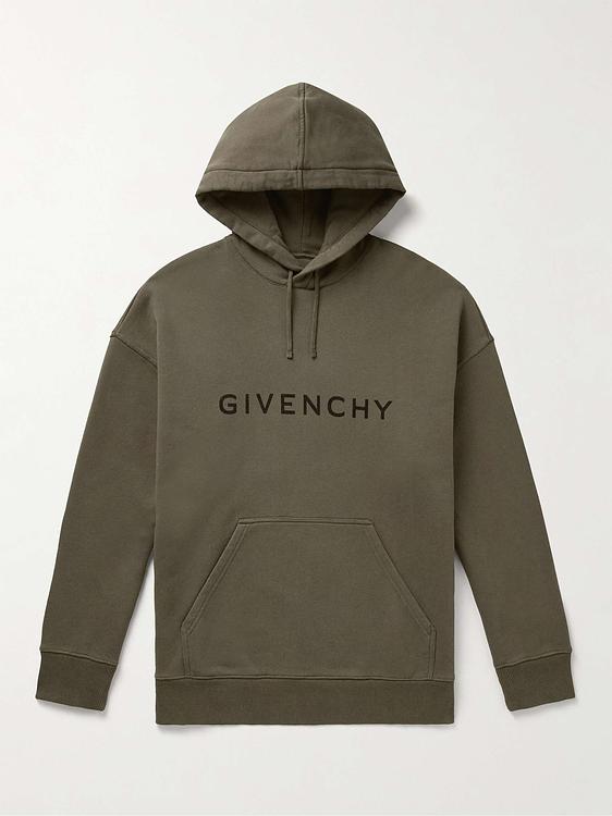 Print dark green hooded sweatshirt from Givenchy