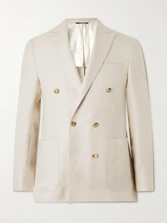 Beige double-breasted blazer from Canali