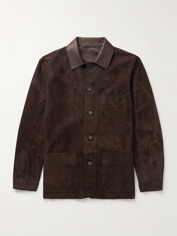Dark brown leather jacket from Canali